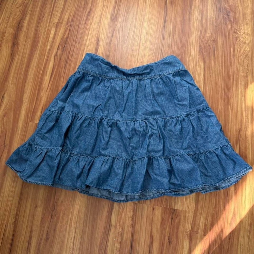 Coastal Cowboy‎ Blue Ruffle Skirt Women's Size 36 Western Rodeo Cottagecore